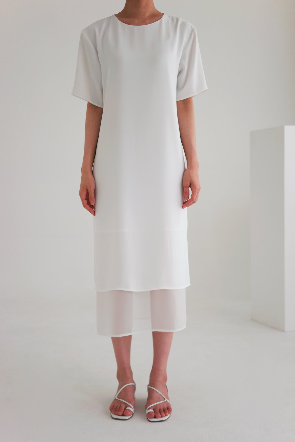 ANTHÈSE claro layered dress, white
