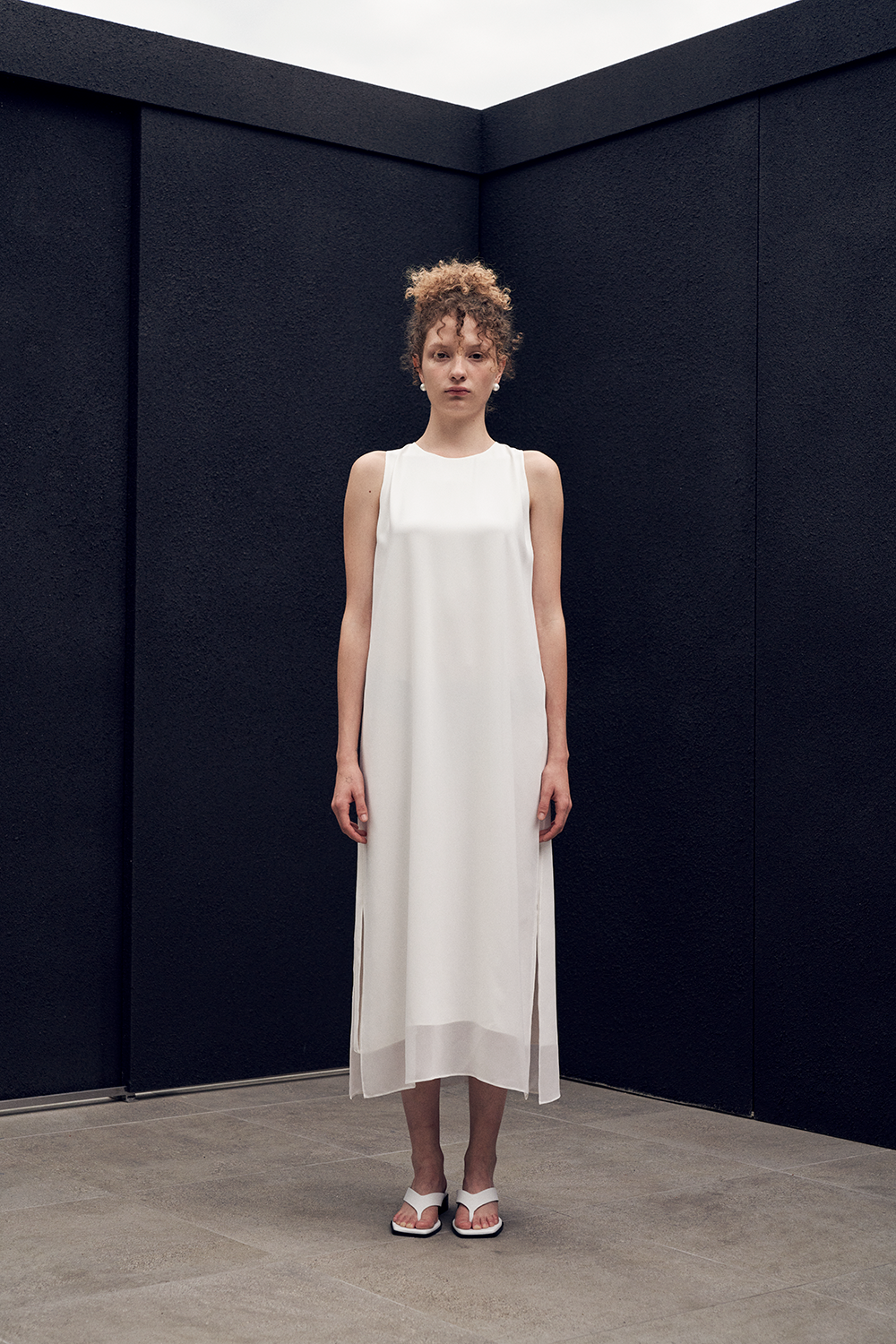 ANTHÈSE Sourire chiffon dress, white (20%)