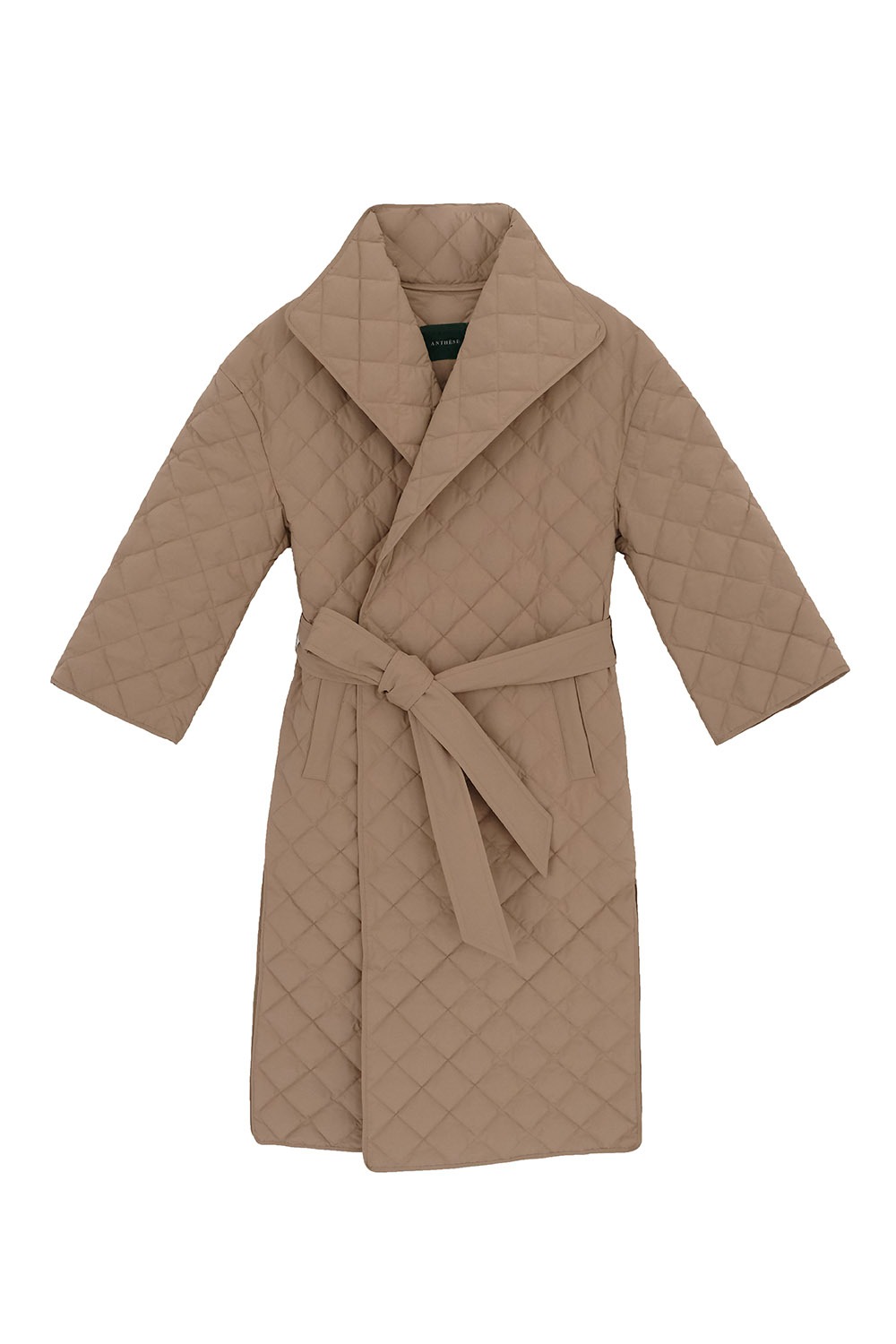 ANTHÈSE goose down quilting padding coat, neutral beige